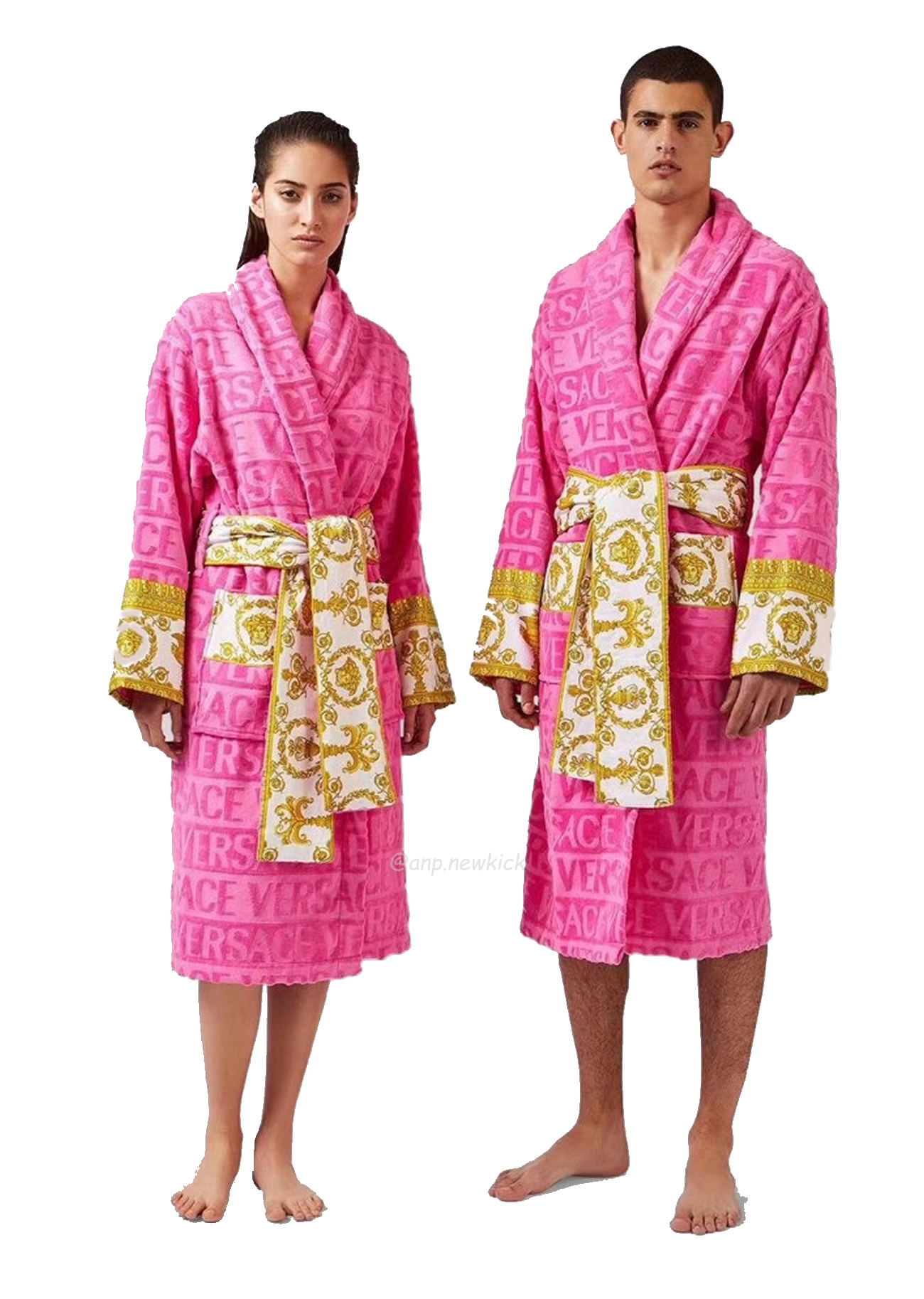 Versace Baroque Logo Jacquard Cotton Bathrobe (12) - newkick.app